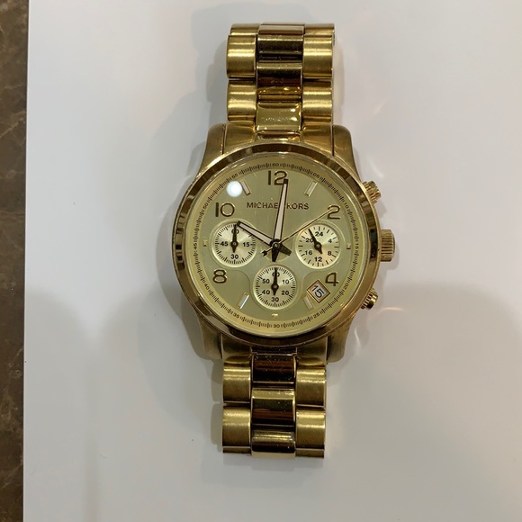 Michael Kors Gold plated chronograph quartz watch - Picture 1 of 5